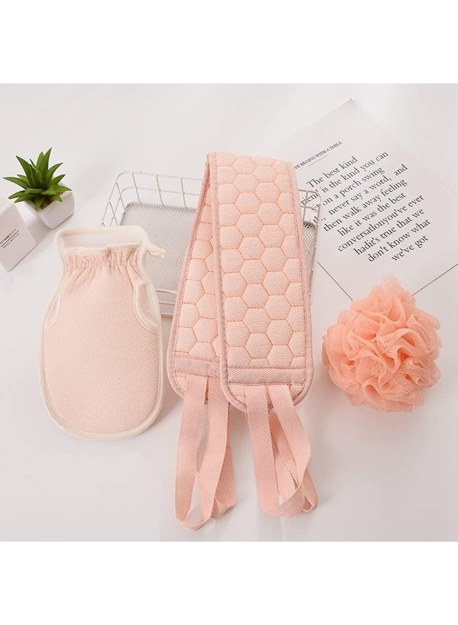 Exfoliating Body Scrub Tools 3pcs – Bath Loofah, Sponge, Back Scrubber & Gloves – Perfect for Shower, Bath, Spa & Skin Care Routine - Image 5